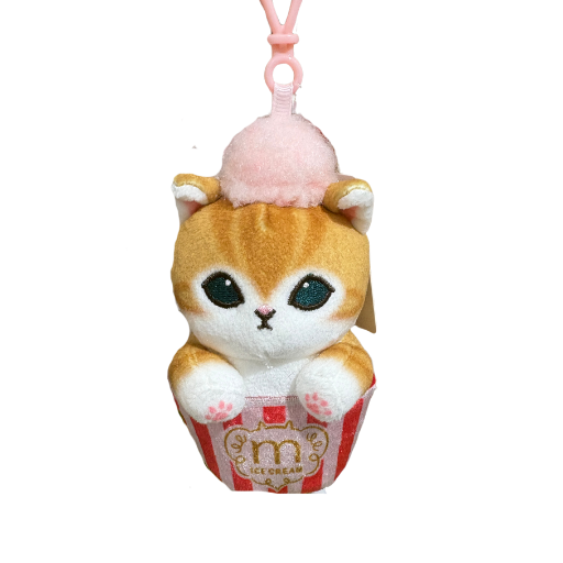 Mofusand Ice Cream Cup Cat Plush Keychain