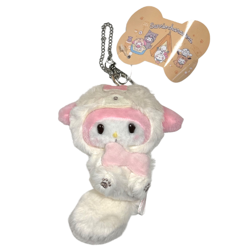 My Melody Fluffy Puppy Plush Keychain