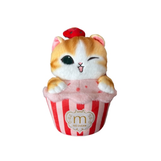 Mofusand Ice Cream Cup Cat Pink Plush
