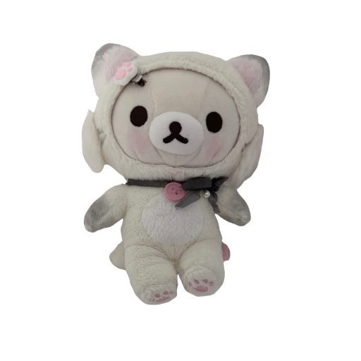 Korilakkuma Grey & White Cat Costume Plush