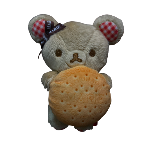 Rilakkuma Morinaga Marie Cookie Hanging Plush Keychain