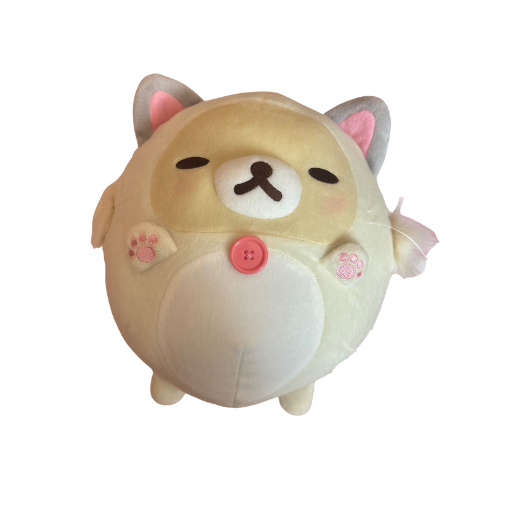 White Korilakkuma Manmaru Round Cat Plush