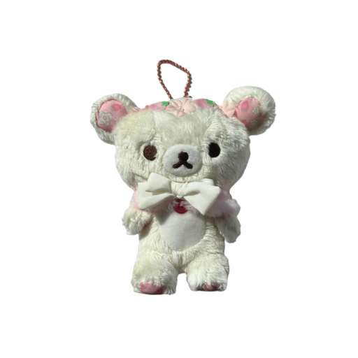 Korilakkuma Lavender Floral Plush Keychain
