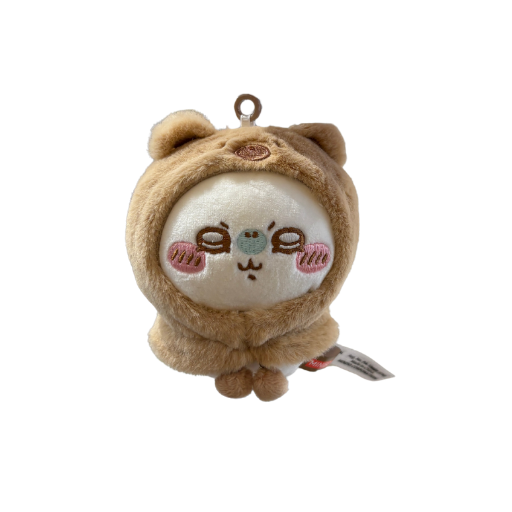 Momonga Fluffy Bear Hood Plush Keychain