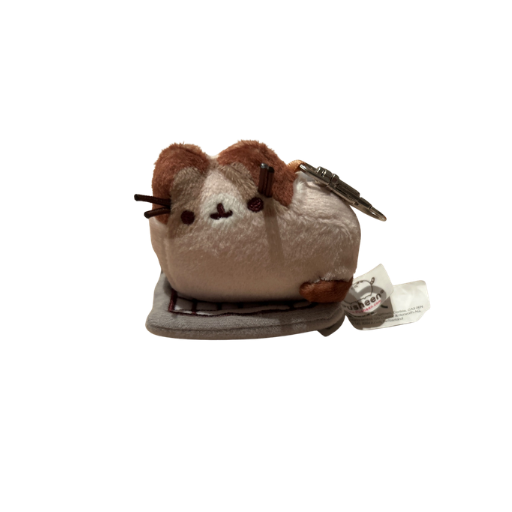 White Cat on Laptop Keychain
