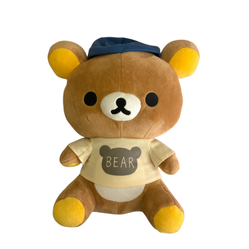 Rilakkuma Bear T-Shirt with Blue Beanie Plush