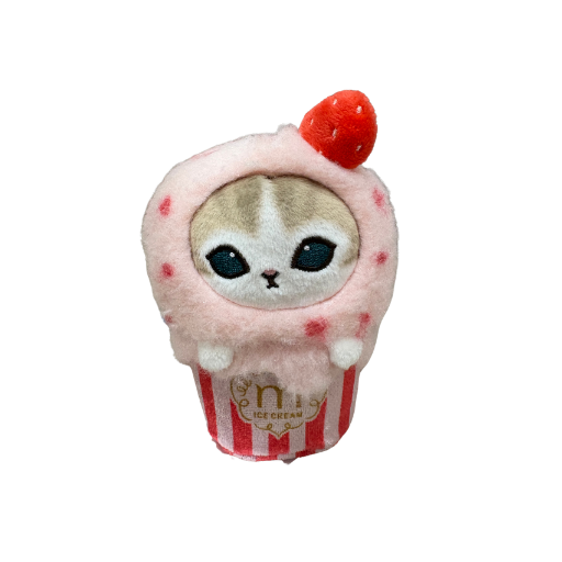 Mofusand Ice Cream Cup Cat Pink Plush