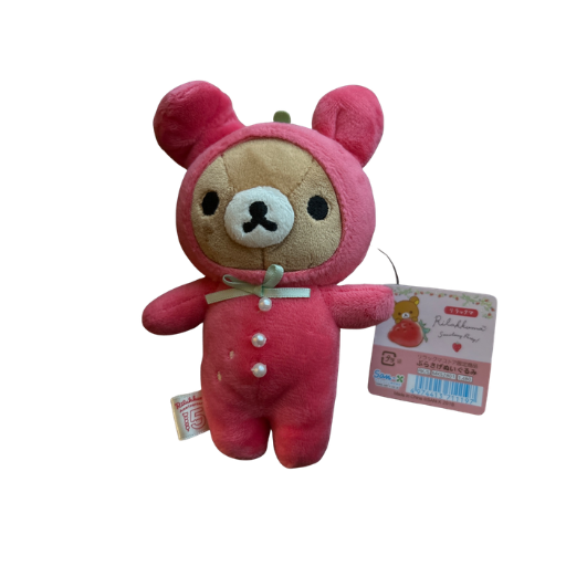 Rilakkuma Strawberry Suit Hanging Plush