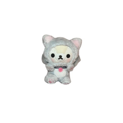 Korilakkuma Grey Cat Outfit Plush Keychain