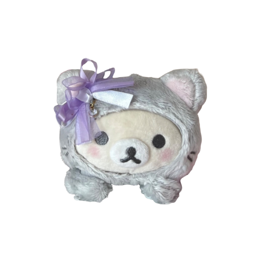 Korilakkuma In the Mirror Gray Lying Cat Plush