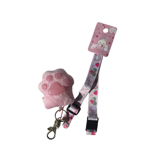 Korilakkuma Strawberry Cat Squishy Paw Neck Strap