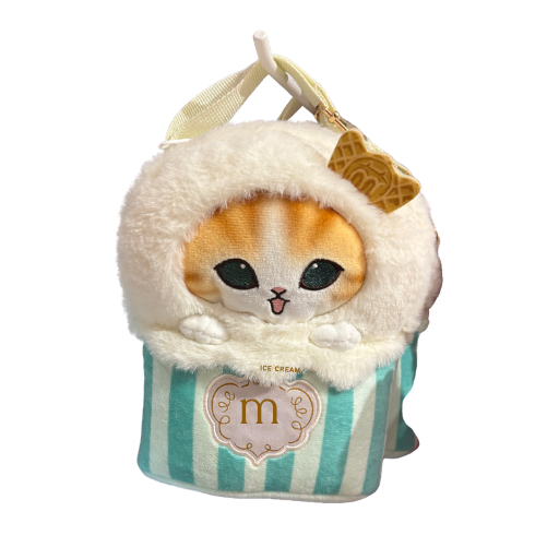 Mofusand Ice Cream Green Plush Crossbody Bag