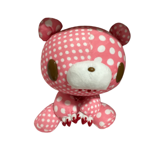 Gloomy Bear Crazy Dots Pink Sitting Plush