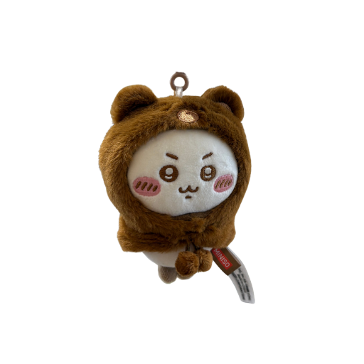 Chiikawa Fluffy Bear Hood Plush Keychain