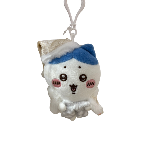 Hachiware White Christmas Plush Keychain