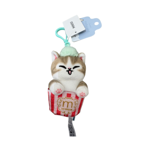 Mofusand Ice Cream Cup Green Plush Pendant
