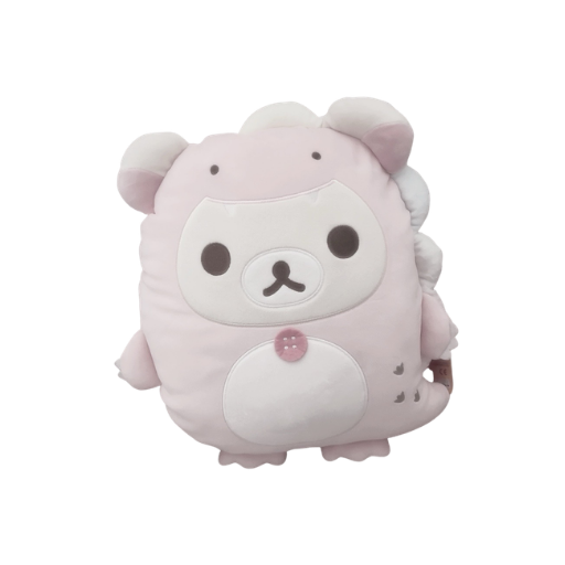 Korilakkuma Plays with Dino Flat Mochi Series (Pastel Pink) Plush
