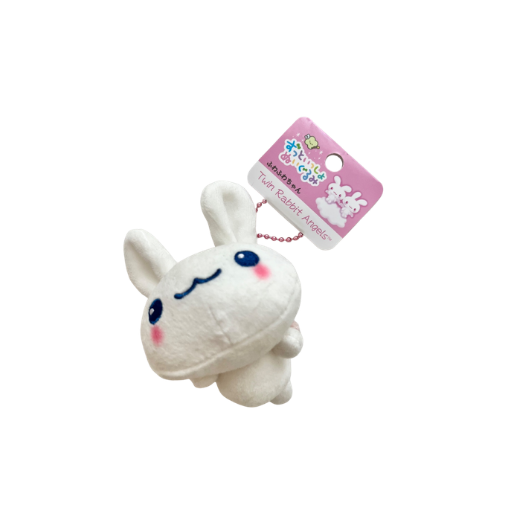 Twin Rabbit Angels Fuwafuwa-chan Plush Mascot Keychain