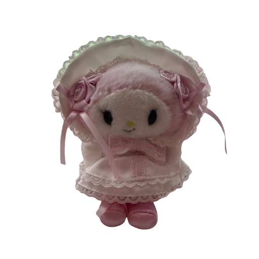 My Melody White Frill Wedding Plush Keychain