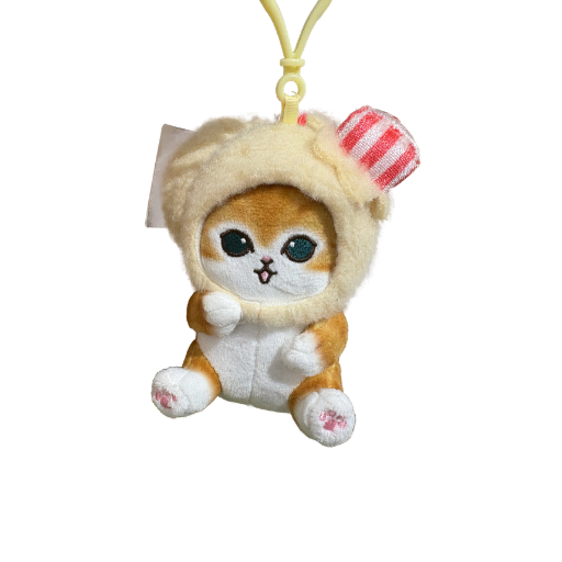 Mofusand Ice Cream Cat Yellow Hat Plush Pendant