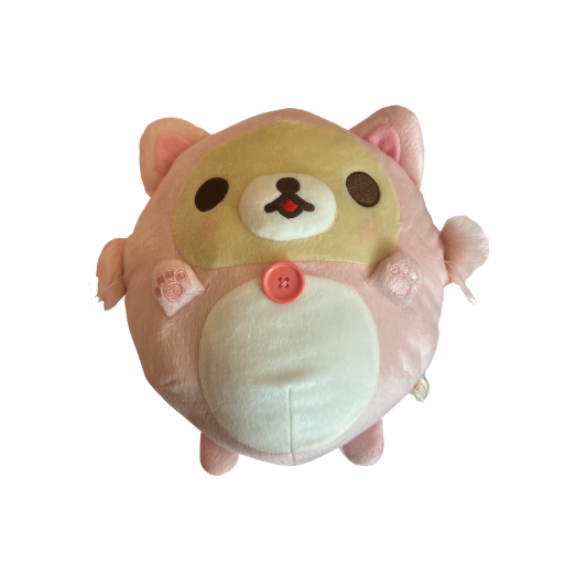 Korilakkuma Pink Manmaru Round Cat Plush