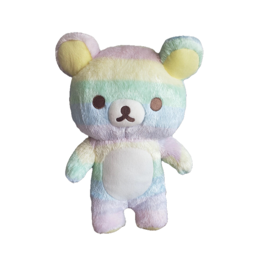 Rilakkuma Fuzzy Rainbow Stripe Plush