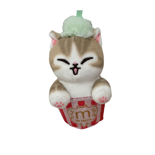 Mofusand Ice Cream Cup Green Plush Pendant