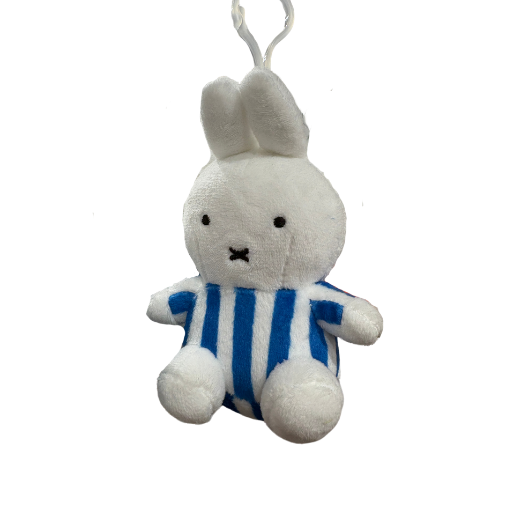 Miffy Blue & White Striped Outfit Plush Keychain