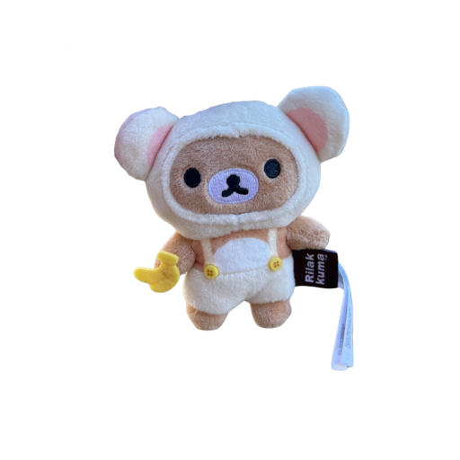 Rilakkuma White Monkey Outfit Plush Keychain